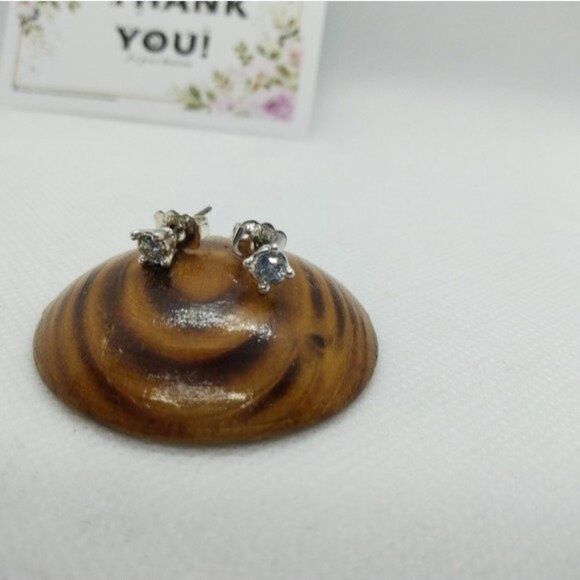 Sterling silver earrings crystal stud‎